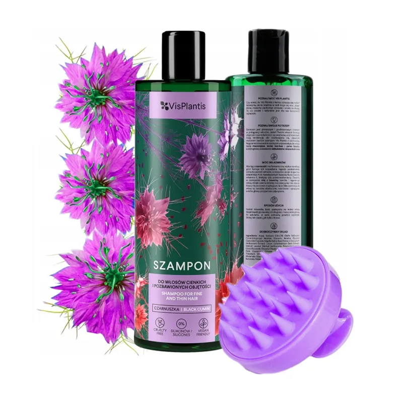 Vis Plantis szampon nadający objętości + Szczotka do mycia głowy zestaw cocoSpa