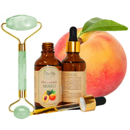 Bio Olja olejek z pestek Moreli + Roller jadeitowy ZESTAW
