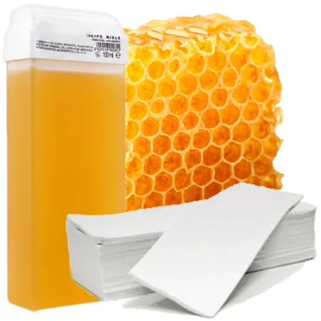 Zestaw do depilacji - Wosk do depilacji w rolce z paskami 100 sztuk