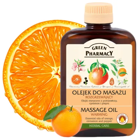 Olejek do masażu rozgrzewający pomarańcza cynamon Green Pharmacy 200 ml