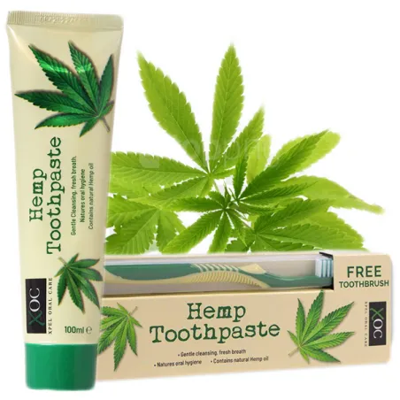 XOC HEMP Pasta do zębów z olejkiem z konopi bez fluoru + Szczoteczka