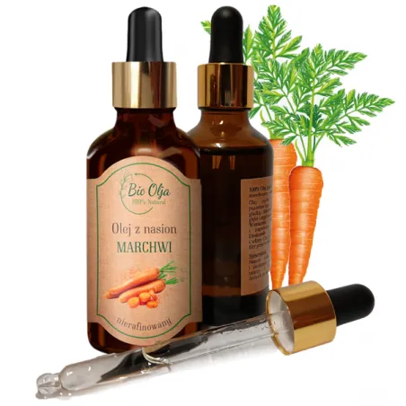 Bio Olja olej z nasion marchwi - marchewkowy nierafinowany zimnotłoczony 50ml