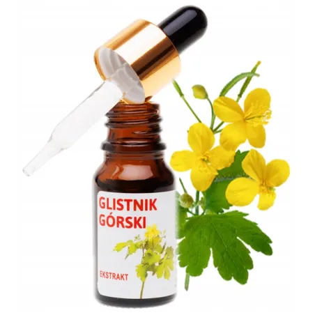 Biomika preparat glistnik jaskółcze ziele na włókniaki kurzajki brodawki modzele nagniotki trądzik na skórę 10ml