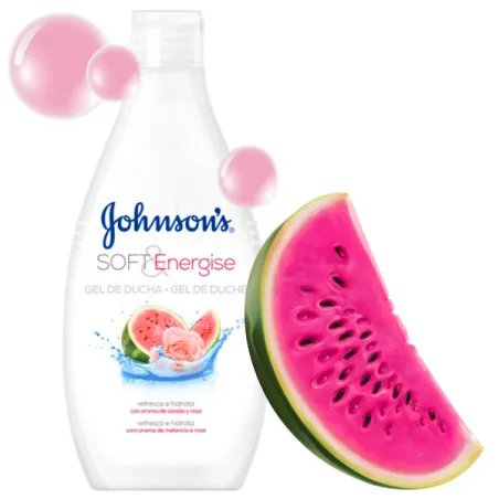 JOHNSON'S Soft&Energise żel pod prysznic nawilżający długo pachnący arbuz i róża 400ml