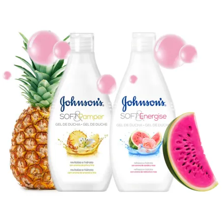 JOHNSON'S żele pod prysznic długo pachnące damskie nawilżające arbuz ananas 400ml ZESTAW
