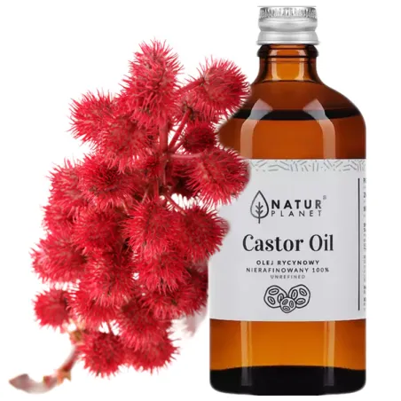 Natur Planet olej rycynowy nierafinowany na rzęsy brwi włosy twarz usta paznokcie zmarszczki 100ml