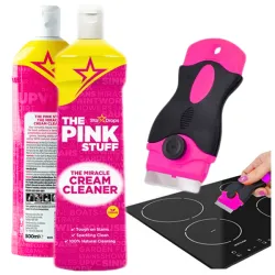 The Pink Stuff płyn do czyszczenia płyt indukcyjnych dobry środek mleczko pink + SKROBAK