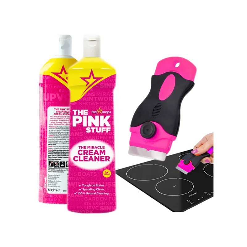 The Pink Stuff płyn do czyszczenia płyt indukcyjnych dobry środek mleczko pink + SKROBAK