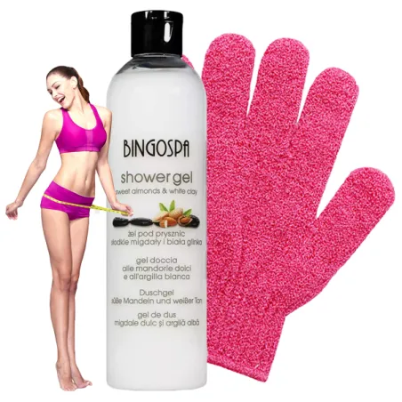 BingoSpa żel pod prysznic antycellulitowy na cellulit ujędrniający + rękawica do masażu zestaw