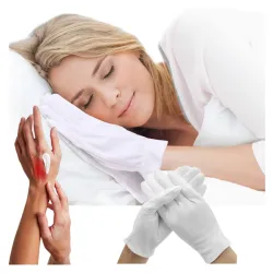 Bawełniane rękawiczki na noc kosmetyczne na dłonie do maski ściągacze egzema 1para