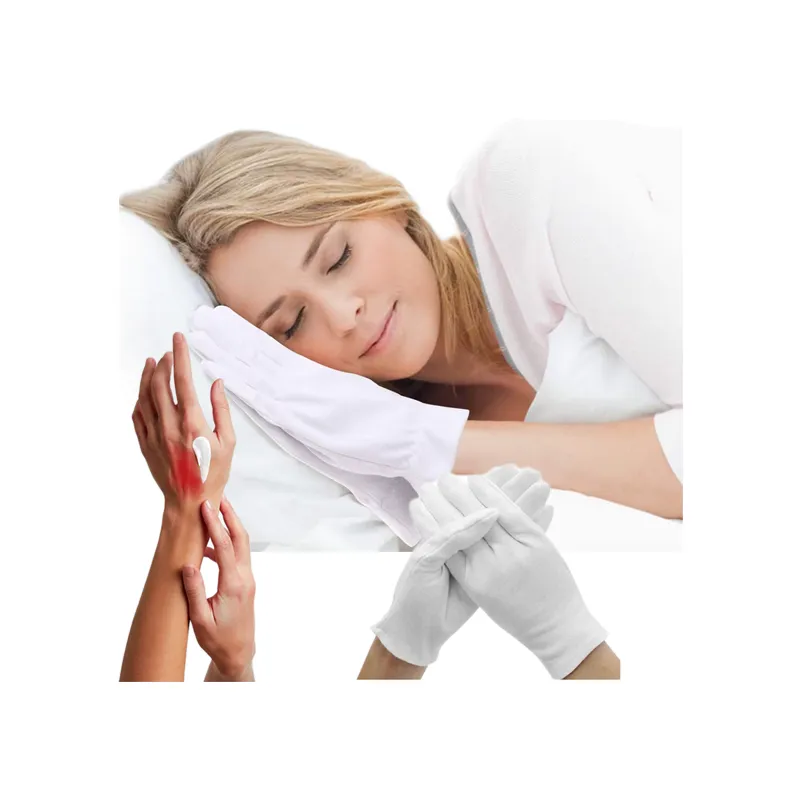 Bawełniane rękawiczki na noc kosmetyczne na dłonie do maski ściągacze egzema 1para