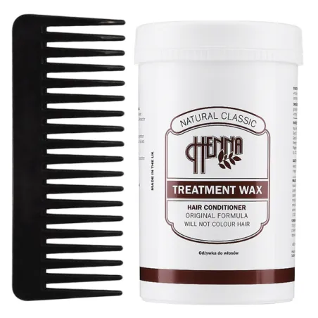 Wax Henna maska odżywka na porost włosów wypadających zniszczonych zabiegami rozjaśnianiem 480g + Grzebien do zagiegu zestaw