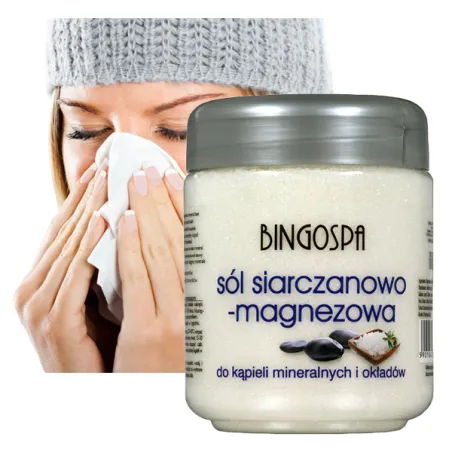 BingoSpa sól do kąpiel na przeziębienie siarczanowo magnezowa do kąpieli i okładów 550g