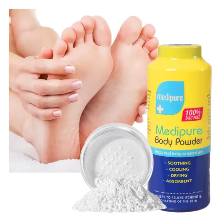 PUDER do stóp depilacji ciała na odparzenia pocenie nóg zasypka BEZ TALKU 200g