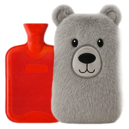 Termofor w pokrowcu futerku miś gumowy na wodę duży pluszowy BEZPIECZNY 2L