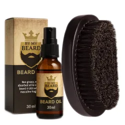 Olejek i szczotka do brody miękka zestaw Deniro