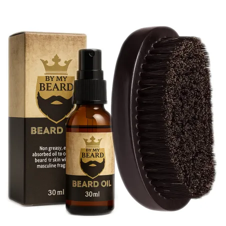 Olejek i szczotka do brody miękka zestaw Deniro