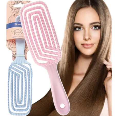 Wentylowana szczotka do włosów różowa pastelowa