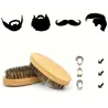 Zestaw do brody szczotka grzebień drewniany olejek Deniro