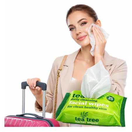 Chusteczki nawilżane do twarzy demakijażu mycia odświeżenia Bez Spłukiwania Tea Tree 25 sztuk