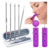 Przyrząd do wyciskania pryszczy wągrów usuwania zaskórników łyżeczki + IGŁA zestaw