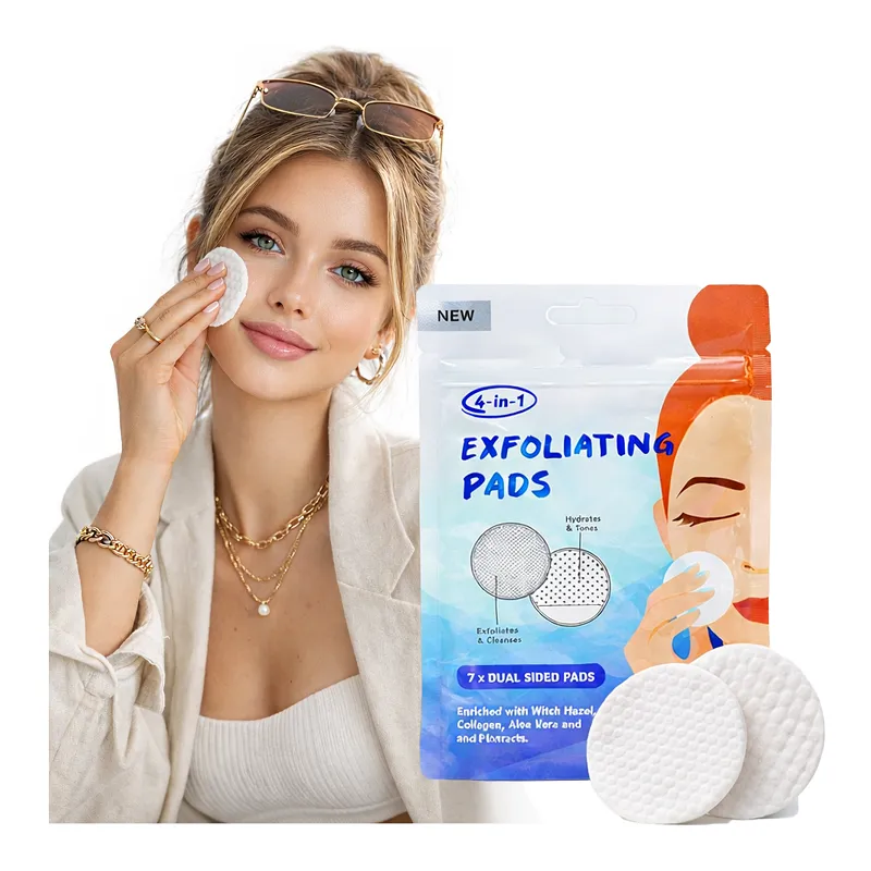 Płatki do demakijażu nasączone płatki kosmetyczne waciki złuszczające 4w1 7 szt