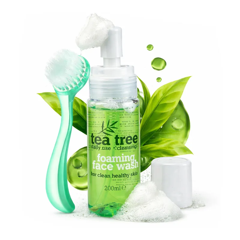 Tea Tree Żel do mycia twarzy trądzikowej dla nastolatków dorosłych pianka + SZCZOTECZKA zestaw
