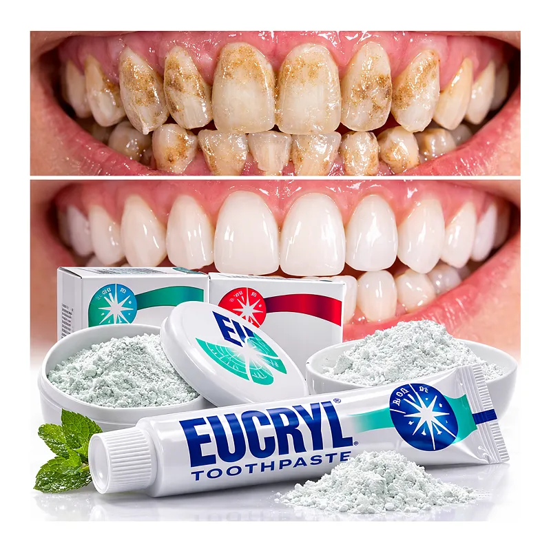 Eucryl pasta do zębów i preparaty do usuwania rozpuszczania kamienia nazębnego z zębów wybielania zestaw