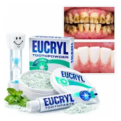 Eucryl preparat do rozpuszczania usuwania kamienia nazębnego z zębów wybielania + klepsydra