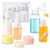 Pojemniki na kosmetyki do samolotu bagażu podręcznego podróżne butelki buteleczki na wakacje ZESTAW