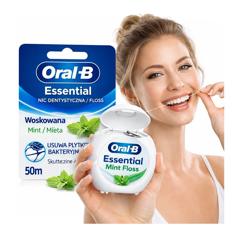ORAL-B Essential Floss NIĆ DENTYSTYCZNA WOSKOWANA miętowa 50m 1 sztuka