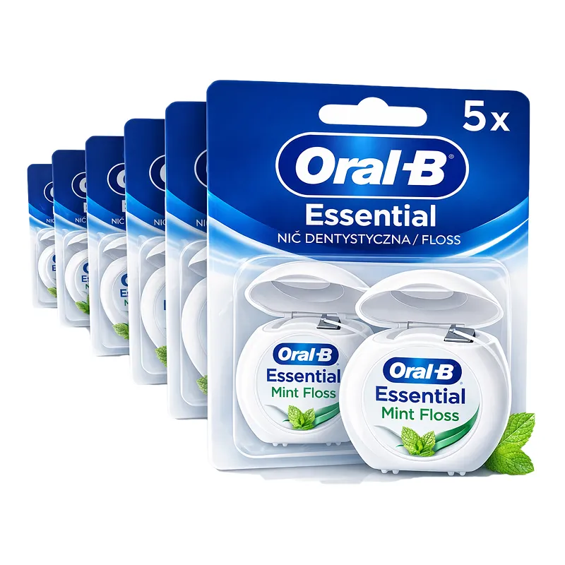 ORAL-B nić dentystyczna woskowana nitka miętowa 50m * 5 sztuk zestaw