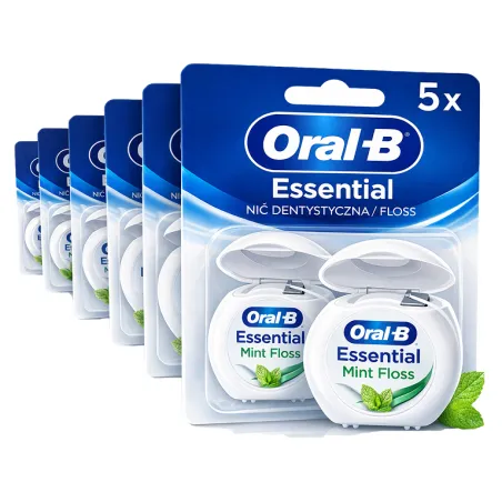 ORAL-B nić dentystyczna woskowana nitka miętowa 50m * 5 sztuk zestaw