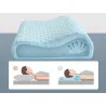 Poduszka ortopedyczna do spania na boku i plecach na kręgosłup szyjny z pianki memory profilowana niebieska