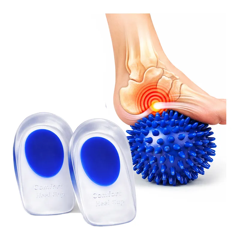 Zestaw na ostrogę piętową – piłeczka z kolcami + wkładki silikonowe pod pięty