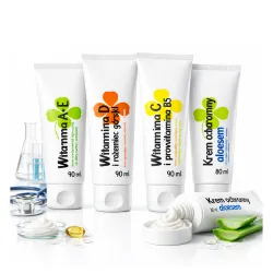 Krem do twarzy przeciwzmarszczkowy z witaminą A E C D + ALOES nawilżający 4