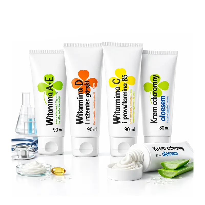 Krem do twarzy przeciwzmarszczkowy z witaminą A E C D + ALOES nawilżający 4
