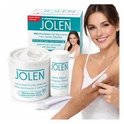 Jolen Creme Bleach rozjaśniacz do włosków na twarzy ciele brwi rękach nogach wąsika DUŻY 125g/30g