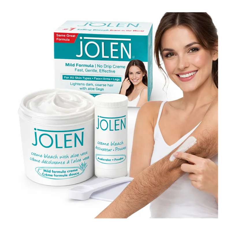 Jolen Creme Bleach rozjaśniacz do włosków na twarzy ciele brwi rękach nogach wąsika DUŻY 125g/30g