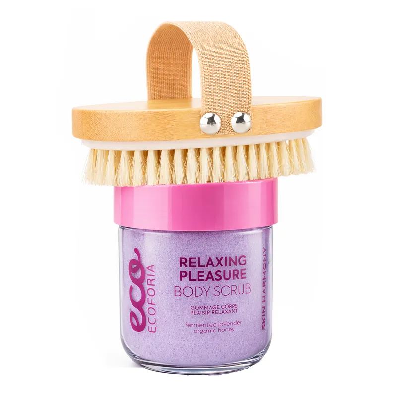 Szczotka na cellulit + peeling do ciała zestaw antycellulitowy