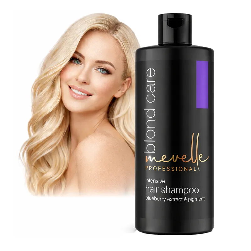 Mevelle szampon do włosów blond rozjaśnianych niwelujący żółty odcień farbowanych 500ml