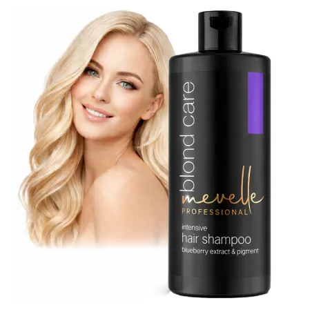 Mevelle szampon do włosów blond rozjaśnianych niwelujący żółty odcień farbowanych 500ml