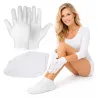 Bawełniane RĘKAWICZKI na noc kosmetyczne + SKARPETKI do zabiegów kremów parafiny