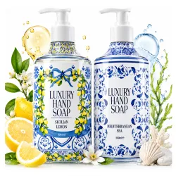 Mydło do rąk w płynie nawilżające w ozdobnej butelce eleganckie 2*500ml