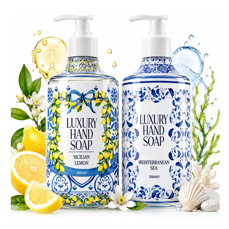 Mydło do rąk w płynie nawilżające w ozdobnej butelce eleganckie 2*500ml