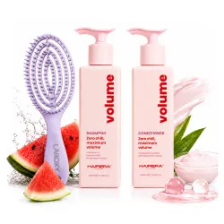 Szampon zwiększający objętość włosów nawilżający 350ml + Odżywka do włosów 350 ml + Szczotka
