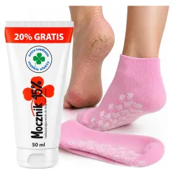 Krem do stóp pięt z Mocznikiem 45% + Skarpetki silikonowe do zabiegu