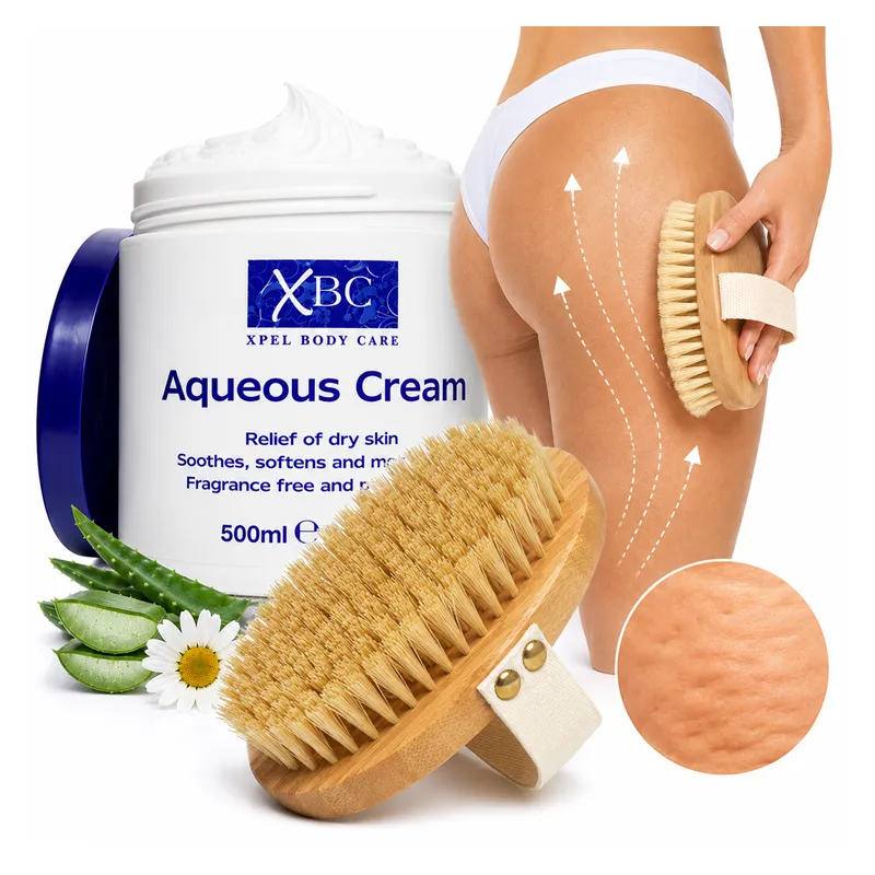 Szczotka do masażu na sucho limfatycznego cellulit + Balsam duży 500ml