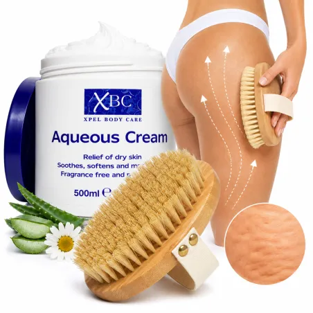 Szczotka do masażu na sucho limfatycznego cellulit + Balsam duży 500ml