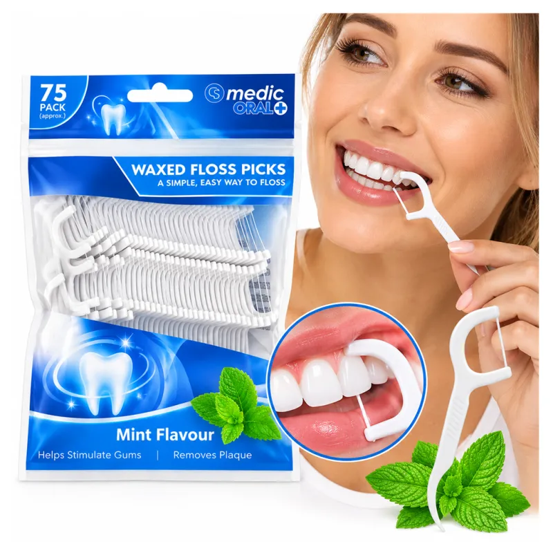 Niciowykałaczki wykałaczki z nicią dentystyczną do zębów - 75 sztuk